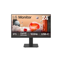 LG 24 ft IPS Full HD monitor with USB-C  23.8 ft FHD IPS, 100Hz, 5ms, 250 nits, 16:9, NTSC 72pct, 3-side borderless, USB-C 65W PD, Height Tilt adj