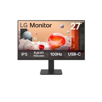 LG 27 ft IPS Full HD monitor with USB-C, 1920x1080, 100Hz, 5ms, 65W PD, IPS, 3-side borderless, tilt height stand