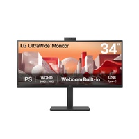LG 34 ft UltraWide webcam WQHD (3440x1440) Curved IPS display with Built-in FHD webcam, USB Type-C (PD 90w) RJ 45,  2 x speakers Monitor
