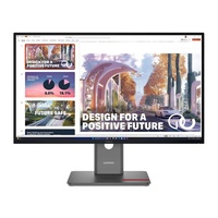LENOVO ThinkVision P27QD-40 27 ft QHD pixels Monitor IPS 2560x1440 16:9 Height Adjustable Tilt Swivel Anti-GlarE DP HDMI USB-C Hub RJ45 LAN Black 3YR