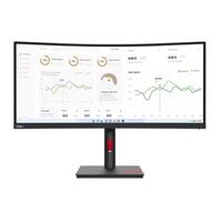 Lenovo ThinkVision T34w-30 34 inch WQHD Monitor 1500R Curv 4K 3440x1440 21:9 Height Adjustable Tilt and Swivel DP HDMI USB-C input LAN 4xUSB3.2 Hub 3y