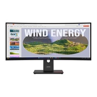 LENOVO ThinkVision T34WD-40 34 ft 120Hz WQHD Monitor 1500R Curve 4K 3440x1440 21:9 Height Adjustable Tilt Swivel USB-C Dock 100W PD DP HDMI LAN 4xUSB3