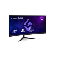 ViewSonic 34 ft Curved 3440x1440, 180Hz 1ms 1500R, HDR10, Adaptive Sync, 2x HDMI, 2x DP, Speaker, VESA 100, VX3418-2KPC Office Gaming Ultra Wide Monit