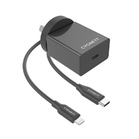 Cygnett PowerPlus 18W Wall Charger + Lightning to USB-C Cable (1.5M) - Black (CY3079POPLU), USB-C PD 18W Fast Charging, Sleek Compact design