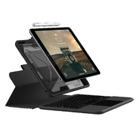 UAG Rugged Apple iPad (10.2 inch) (9th 8th 7th Gen) Bluetooth Keyboard with Trackpad Case - Black Ash (124000114031)