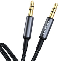 Pisen 3.5mm AUX Audio (Male to Male) Cable (2M) Black - Gold-Plated Plug Oxidation Resistant Aluminium Alloy Shell LED Display Bend Resistant