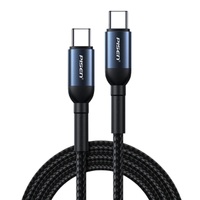 Pisen Braided USB-C to USB-C 100W PD Fast Charge Cable (1M) Black - Bend-Resistant, Samsung Galaxy,Apple iPhone,iPad,MacBook,Google,OPPO,Nokia,Laptop