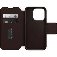 OtterBox Strada MagSafe Apple iPhone 15 Pro (6.1 inch) Case Espresso (Brown) - (77-93559) DROP 3X Military Standard Leather Folio Cover