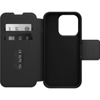 OtterBox Strada MagSafe Apple iPhone 15 Pro (6.1 inch) Case Shadow (Black) - (77-93560) DROP 3X Military Standard Leather Folio Cover