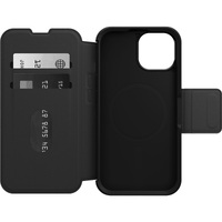OtterBox Strada MagSafe Apple iPhone 15 (6.1 inch) Case Shadow (Black) - (77-93572) DROP 3X Military StandardLeather Folio CoverCard Holder