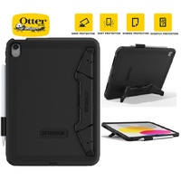 OtterBox Defender Apple iPad (10.9 ft) (10th Gen) Case with Kickstand and Screen Protection Black ProPack - (77-93756),Pencil Holder,7 Years Warranty