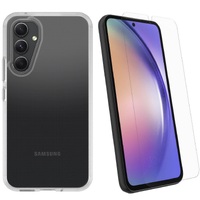 OtterBox React Case with Trusted Glass Samsung Galaxy A54 5G (6.4') Clear - (78-81196), DROP+ Military Standard Case ,2X Anti-Scratch Screen Protector