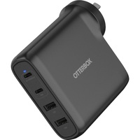OtterBox 100W Four Port USB-C (Type I) PD Fast GaN Wall Charger - Black (78-81355) Dual USB-C (100W18W) Dual USB-A (18W) Compact Laptop Charger