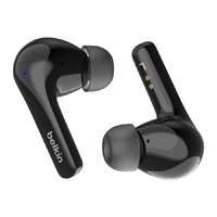 Belkin SoundForm Motion 2 True Wireless Earbuds - Black(AUC010fqBKV2),33 Hours Playtime,Bluetooth 5.3 Pairing,IPX5-Rated,12mm Drivers,2 Years Warranty