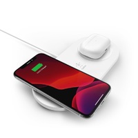 Belkin BOOST CHARGE 15W Dual Wireless Charging Pads - White(WIZ008auWH),Qi Certified,Non-slippery wireless charger,Charges through lightweight case