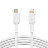 Belkin BoostCharge Lightning to USB-C Cable (1m 3.3ft) - White (CAA003bt1MWH) 480Mbps 8K bend Apple iPhone   iPad   Macbook 2YR