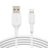 Belkin BoostCharge Lightning to USB-A Cable (2m 6.6ft) - White (CAA001bt2MWH) 480Mbps 8K bend Apple iPhone   iPad   Macbook2YR