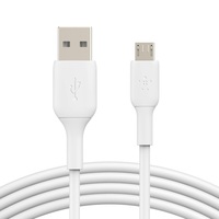 Belkin BoostCharge Micro-USB to USB-A Cable (1m 3.3ft) - White (CAB005bt1MWH) 7.5W 480Mbps 8000 bends tested USB-IF Certified