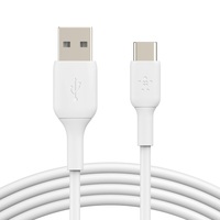 Belkin BoostCharge USB-C to USB-A Cable (2m 6.6ft) - White (CAB001bt2MWH)12W480Mbps8K bendSamsung GalaxyiPadMacBookGoogleOPPONokia2YR
