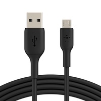 Belkin BoostCharge Micro-USB to USB-A Cable (1m/3.3ft) - Black (CAB005bt1MBK), 7.5W, 480Mbps, 8,000+ bends tested, USB-IF Certified,2YR
