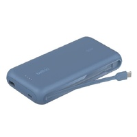 Belkin BoostCharge Power Bank 20K With Integrated Cable - Blue(BPB024fqBL),30W, 1xUSB-A, 2x USB-A,Integrated USB-C cable, CEW$ 2,500, 2 Years Warranty