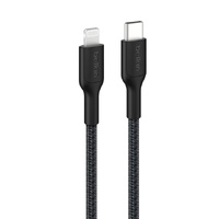 Belkin Boostcharge Pro Braided Lightning to USB-C Cable (2M) - Black (CAA022FQ2MBK), 15W, 480Mbps, 350K Bends, Apple, MFI-Certified, 2 Years Warranty