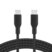 Belkin BoostCharge USB-C to USB-C Cable 3M - Black (CAB014bt3MBK) 100W 480Mbps30K bend Samsung GalaxyiPadMacBookGoogleOPPONokia2YR