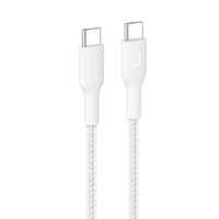 Belkin BoostCharge Pro Braided USB-C to USB-C Cable (1M) - White (CAB025fq1MWH), 240W, 350K Bends, Apple iPhone, USB-IF Certified, 2 Years Warranty