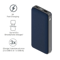 Cygnett ChargeUp Reserve 2nd Generation 20K mAh Power Bank - Blue (CY3705PBCHE), 20K Power bank with three port (2x USB-C and USB-A)