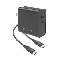 Cygnett PowerPlus 60W Dual Wall Charger (USB-A & USB-C)+ USB-C to USB-C Cable (1.5M)+ Travel Adapters - Black (CY3089POPLU), Dual Port Wall Charger