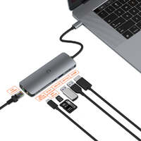 Cygnett Unite DeskMate 7-in-1 USB-C Hub with 100W Power Delivery 2xUSB-A 3.0 1xUSB-C 1x4K HDMI 1xRJ45 Network Adaptor 1xSD 1xMicro SD 5GBPS Data Speed