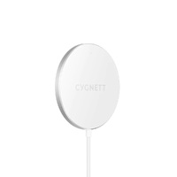 Cygnett MagCharge 15W Fast Magnetic Wireless Charging Cable (2M) - White (CY3758CYMCC), MagSafe & Qi Compatible, Perfect Align, Seamless Charging