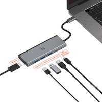 Cygnett Unite TravelMate 5-in-1 USB-C Hub with 100W Power Delivery 3xUSB-A 3.0 1xUSB-C 1x4K HDMI 5GBPS Data Speed 15cm Cable Length Lightweight