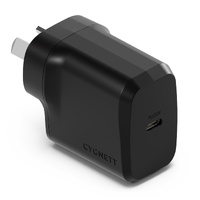 Cygnett PowerPlus 25W USB-C PD Fast Wall Charger-Black(CY4735PDWCH), Palm-Size,Portable,Best for iPhone,Samsung fts PPS  USB-C Devices,2 Years Warrant