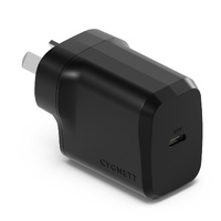 Cygnett PowerPlus 30W USB-C PD GaN Fast Wall Charger -Black(CY4737PDWCH),Portable,Best for iPhone,Samsung fts PPS  USB-C Devices, 2 Years Warranty