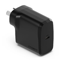 Cygnett PowerPlus 45W USB-C PD GaN Fast Wall Charger -Black(CY4739PDWCH), Portable,Best for iPhone,Samsung fts PPS  USB-C Devices, 2 Years Warranty