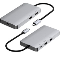 Cygnett Unite 6-in-1 USB-C Hub Adapter (CY5147HUB61)2xUSB-A 3.0 1xUSB-C 3.0 1 USB-C 100W PD 2x HDMI 8K 5GBPS Data Speed, 2 Years Warranty