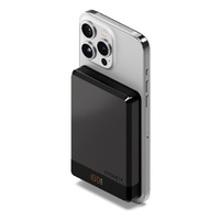 Cygnett MagSlim 10k Magnetic Wireless Power Bank -Black(CY5278PBCHE),20W USB-C,10W Wireless,MagSafe  Qi,Digital Display,Travel-Ready,2 Years Warranty