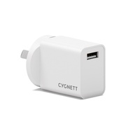 Cygnett PowerPlus 12W USB-A Wall Charger - White(CY5594PDWCH), Lightweight  Compact Design, Perfect for Travel, 2 Years Warranty