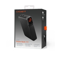 Cygnett Encore 20k mAh Power Bank - Graphite(CY5633PBCHE), 65W, 2x USB-C PD, 1x USB-A Ports, LED Display, 2 Years Warranty