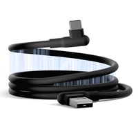 Cygnett DriveSync Right Angled Magnetic Silicone USB-C to USB-A Cable (0.7M) - (CY5665CCACB), 3A 60W, 480Mbps, Drive  Sync, 2 Years Warranty