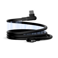 Cygnett DriveSync Right Angled Magnetic Silicone USB-C to USB-C Cable (0.7M) - (CY5666CCACB), 3A 60W, 480Mbps, Drive  Sync, 2 Years Warranty