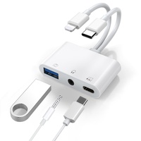 Generic Lightning USB-C to USB Adapter features a USB OTG Port, 3.5mm Headphone Jack  Fast-charging Port