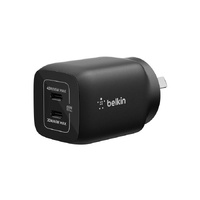 Belkin Gaming Dual USB-C Wall Charger 65W (45W  20W) For Nintendo Switch 2 - Black (ENA007auBK), Compact, Travel-Friendly, 2 Years Warranty