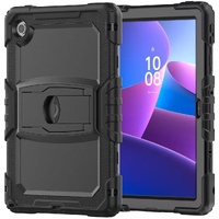 USP Rugged Lenovo Tab 10.1 ft Case Black - Built-in-Kickstand, Shoulder Strap, DropProof, ShockProof