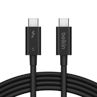 Belkin Connect Thunderbolt 5 Cable (1M) - Black (INZ005fq1MBK), 240W Power Delivery, 80Gbps, 8K or 4K 540Hz, Thunderbolt 5 certified, 2 Years Warranty