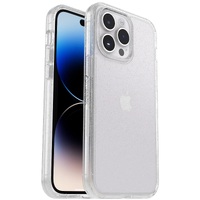OtterBox Symmetry Clear Apple iPhone 14 Pro Max Case Stardust (Clear Glitter) - (77-88658) Antimicrobial DROP 3X Military Standard Raised Edges
