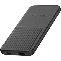 OtterBox Power Bank 5K mAh - Black (78-80641), Dual Port USB-C & USB-A, Includes USB-A to USB-C cable (15CM/6IN), USB PD 2.0/3.0, Durable design