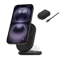 Belkin BoostCharge 2-in-1 Magnetic Wireless Foldable Charger with Qi2 15W-Black (WIZ028auBK),36W USB-C PSU,Charges 2 Device,CEW $2500,2 Years Warranty