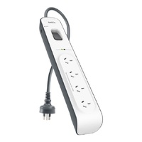 Belkin BSV400 4-Outlet 2-Meter Surge Protection Strip Complete Three-line AC protection Protects Against Spikes And Fluctuations CEW $200002YR